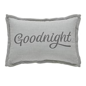 Finders Keepers Gray Farmhouse Goodnight 9.5 in. x 14 in. Throw Pillow