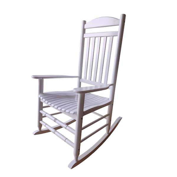 hampton bay glossy white rocking chair