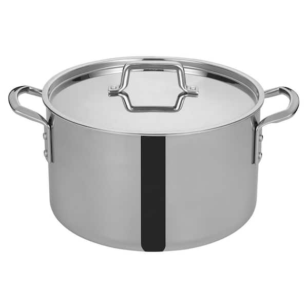Winco 16 qt. Triply Stainless Steel Stock Pot with Cover