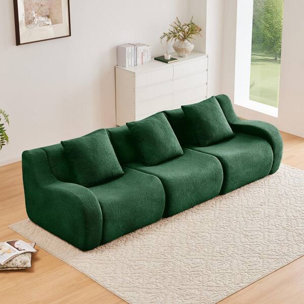 Soft Teddy Fabric Boneless Sofa – No‑Assembly Floor Lounge Chair with Streamlined Design, Anti‑Slip Base & 32D High‑Density Sponge, Cozy Seating for Living Rooms & Bedrooms, Camel main image 1