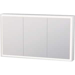 L-Cube 47.25 in. W x 27.5 in. H White Surface Mount Medicine Cabinet with Mirror