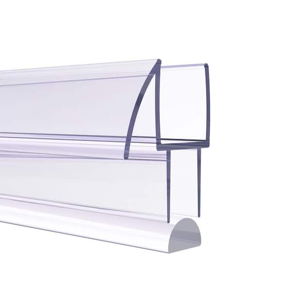Frameless Shower Door Bottom Seal，2 PCS Acrylic Shower Threshold + Shower Door Seal Strip 3/8" x 36" for 3/8 in. Glass