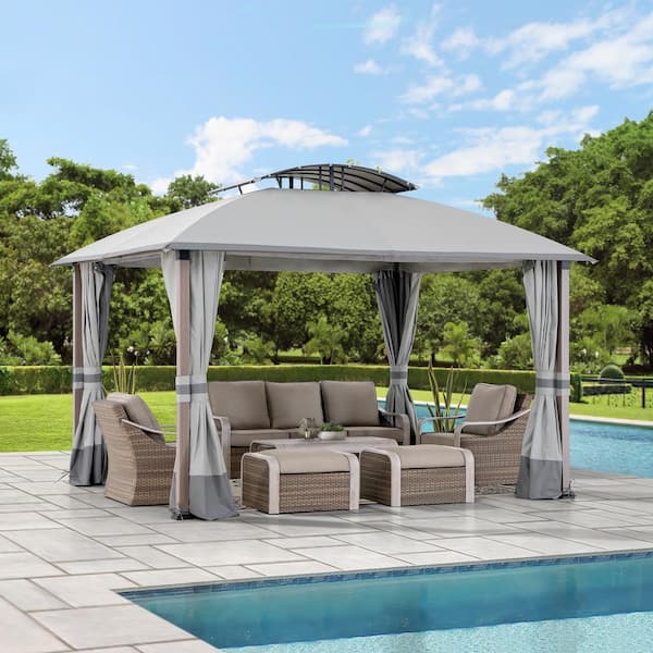 Sunjoy 11 Ft X 13 Ft Fremont Soft Top Gazebo A101018900 The Home Depot