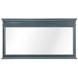 Cailla 60 in. W x 32 in. H Rectangular Wood Framed Wall Bathroom Vanity Mirror in Distressed Blue Fog