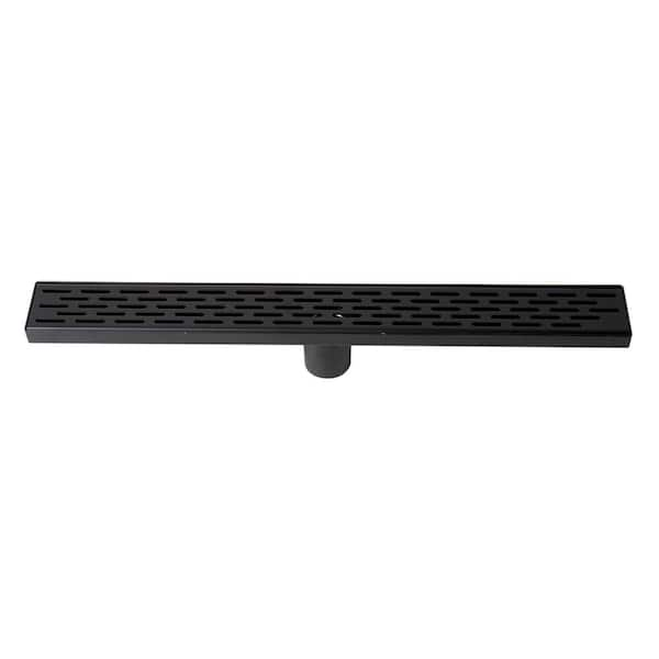 24 in. Linear Shower Drain in Black Matte