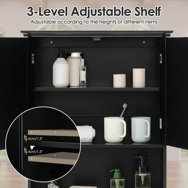 Basicwise 23.5 in. W x 8 in. D x 28.25 in. H Bathroom Storage Wall
