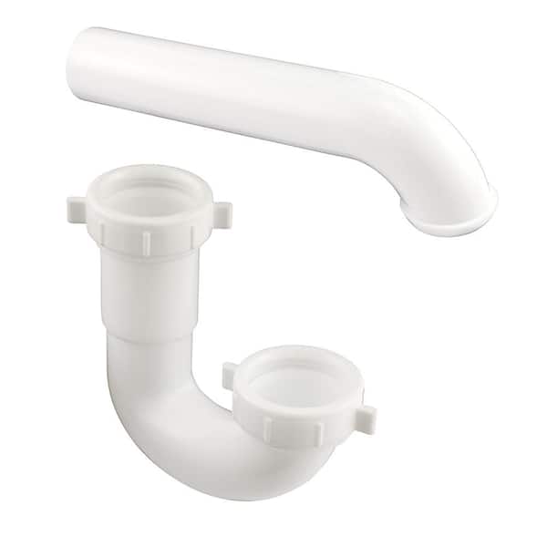 1-1/2 in. White Polypropylene PVC Sink Drain P-Trap with Reversible J-Bend