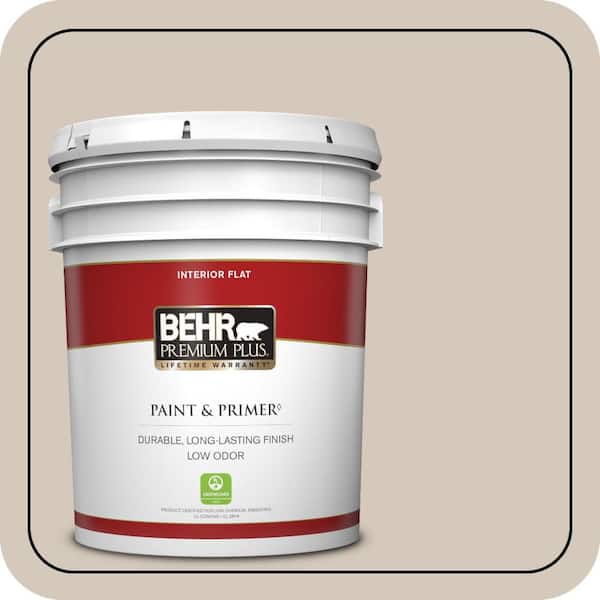 BEHR PREMIUM PLUS 5 gal. #BNC-02 Understated Flat Low Odor Interior Paint & Primer