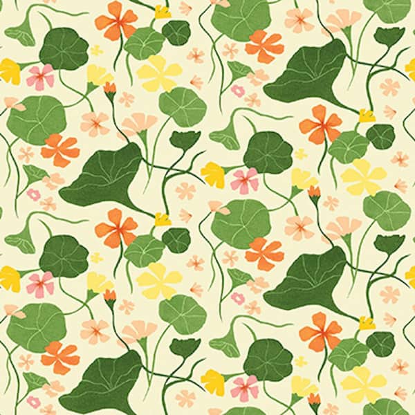 Nasturtiums Floral Nectar Vinyl Peel and Stick Wallpaper Roll ( Covers 30.75 sq. ft. )
