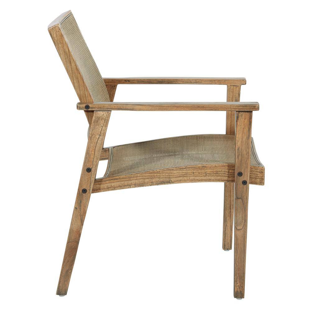 Rustic Natural Wood and Woven Cane Accent Chair