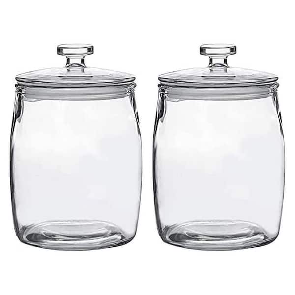 Lynzavix 2-Piece Transparent Wide Mouth Glass Jars Set with Lid