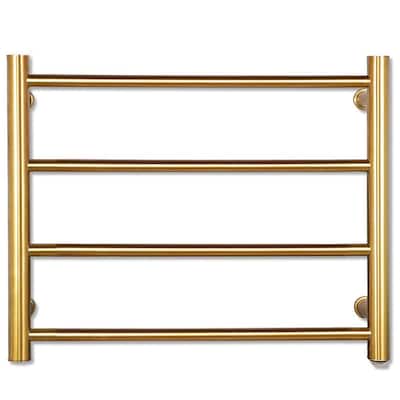 Stainless Steel Gold Heated Towel Rack for Bathroom, Wall Mounted Towel Warmer, 304 , Fast Heating 4-Bar