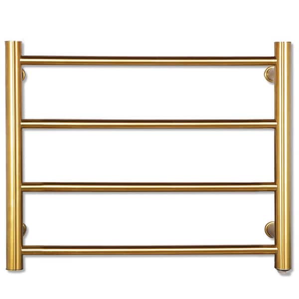 Stainless Steel Gold Heated Towel Rack for Bathroom, Wall Mounted Towel Warmer, 304 , Fast Heating 4-Bar