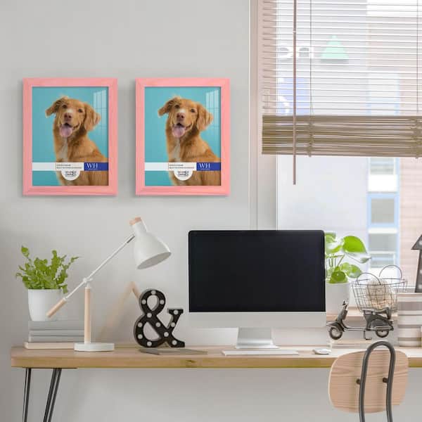 Woodgrain 8 in. x 10 in. Sunset Pink Picture Frame (Set of 2)