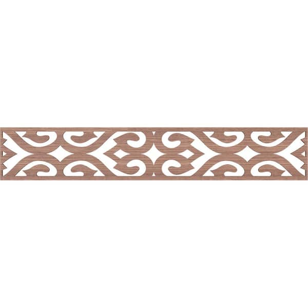 Ekena Millwork Keene Fretwork 0.25 in. D x 46.625 in. W x 8 in. L Walnut Wood Panel Moulding