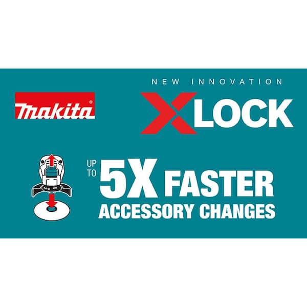 Makita 18V LXT Cordless BL 4.5/5 in. X-LOCK Paddle Switch Grinder