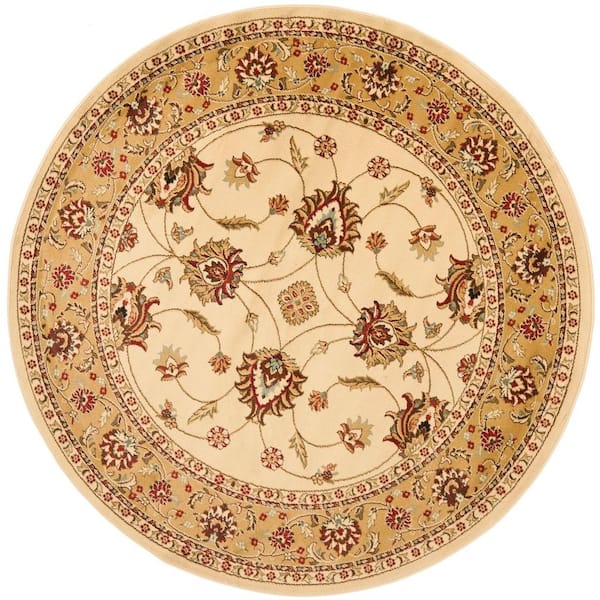 SAFAVIEH Lyndhurst Ivory/Beige 5 ft. x 5 ft. Round Border Area Rug