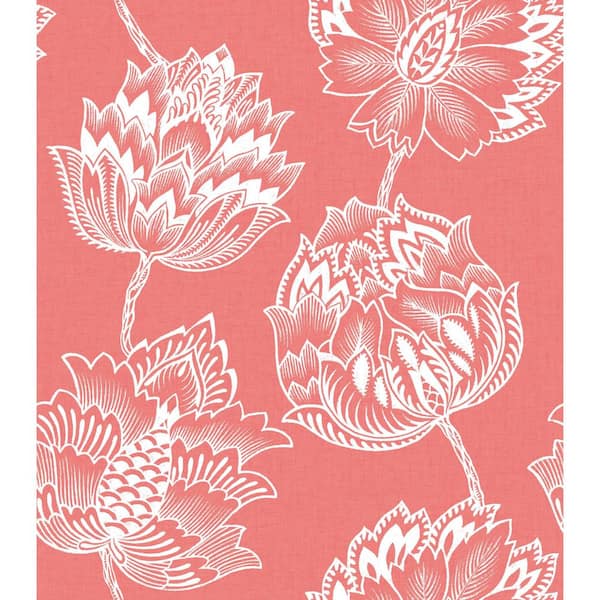 Roommates Batik Jacobean Pink And White Peel And Stick Wallpaper Covers 28 29 Sq Ft Rmk11485rl The Home Depot