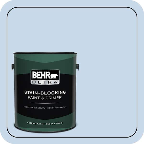 BEHR ULTRA 1 gal. #MQ3-24 Celestial Light Semi-Gloss Enamel Exterior Paint & Primer