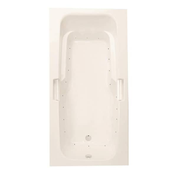 Aquatic Montrose 72 in. x 36 in. Acrylic Reversible Drain Rectangular Drop-In Air Bath Tub in Biscuit