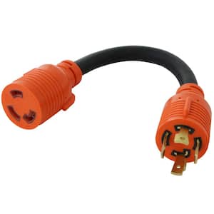 1 ft. Adapter Cord 3-Phase 30 Amp 250-Volt L15-30P 4-Prong Plug to L6-30R Locking 250-Volt Connector