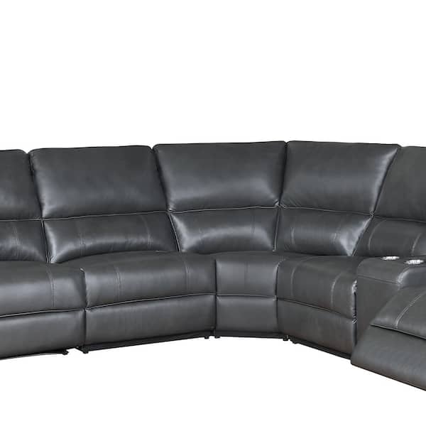 Acme Furniture Saul 117 in Pillow Top Arm 1 piece Leather L-Shaped