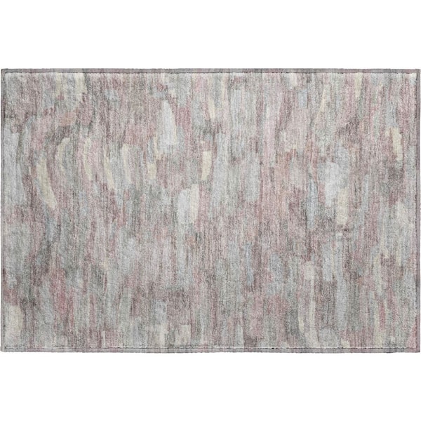 Mayfield Premium Machine Washable Abstract AMF2266 Blush 2 ft. x 3 ft. Accent Rug