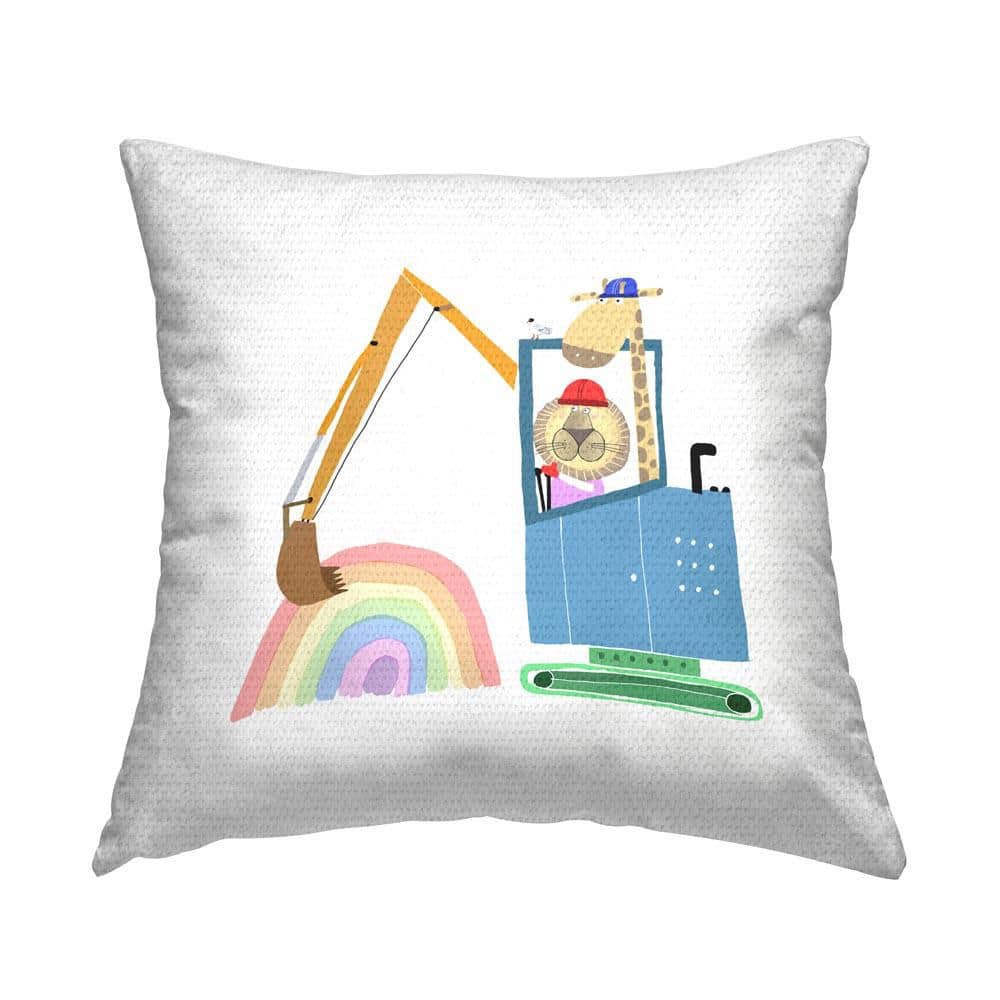 Working Construction Animals Outdoor Printed Throw Pillow by Carla Daly price history on PriceWatchPro