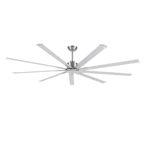 96 in. 9-Blades Indoor Ceiling Fan in Nickel and Aluminum with Remote