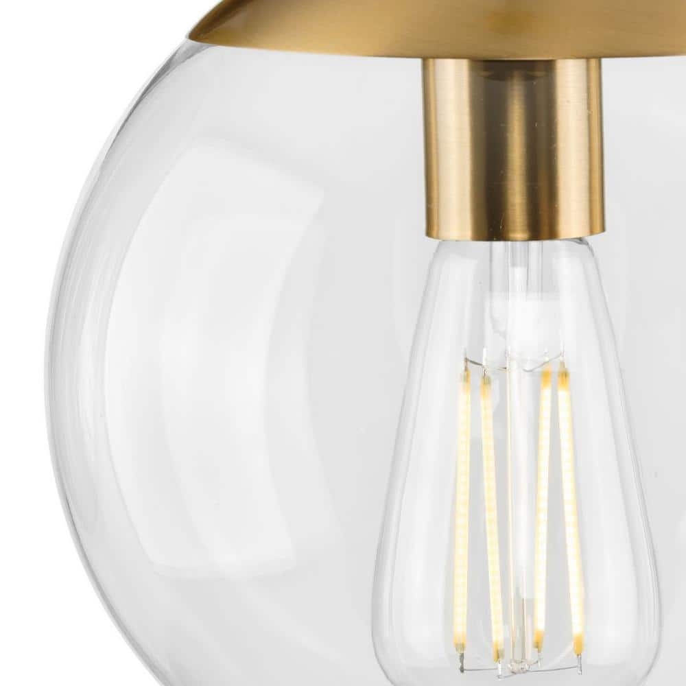 Atwell 1-Light Clear Glass Globe Pendant with Brushed Bronze Finish