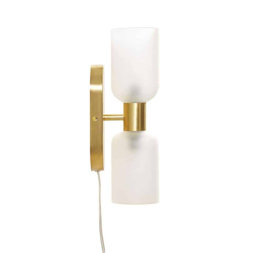 Gold Frosted Glass Double Tube Wall Sconce