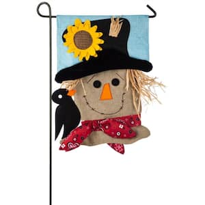 12.5 in. x 18 in. Scarecrow Season Garden Burlap Flag