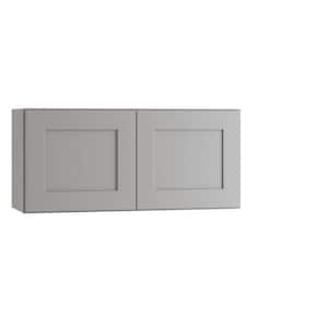 Newport Pearl Gray Painted Plywood Shaker Assembled Wall Kitchen Cabinet Soft Close 30 in. W x 12 in. D x 12 in. H