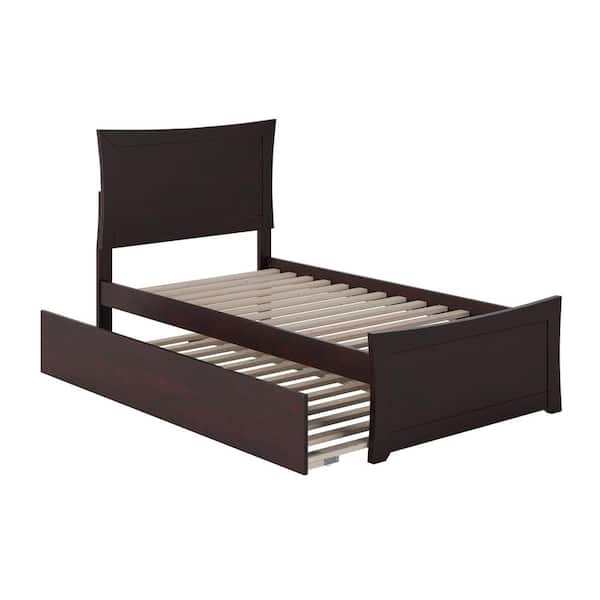 AFI Metro Twin Extra Long Bed with Matching Footboard and Twin Extra Long Trundle in Espresso