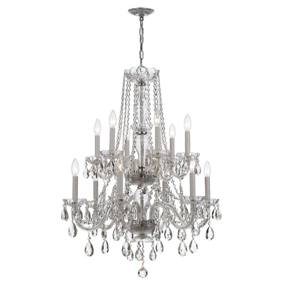 Traditional Crystal 12-Light Polished Chrome Crystal Chandelier price history on PriceWatchPro