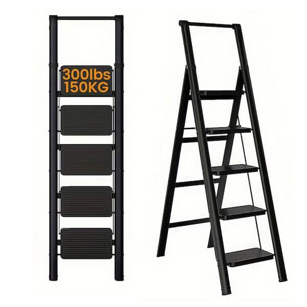 5.3 ft. Carbon Steel Step Ladder (9 ft. Reach Height) with 330 lb. Load Capacity Type IAA Duty Rating