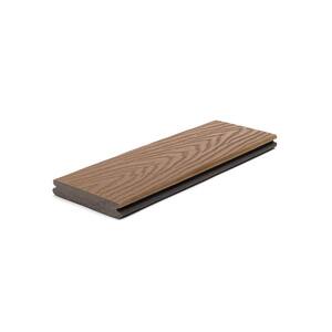 Select 1 in. x 6 in. x 1 ft. Saddle Composite Deck Board Sample - Brown