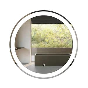 36 in. W x 36 in. H Round Landscape Frameless Wall Mounted LED Bathroom Vanity Mirror