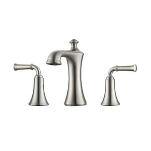 Peonia 8 in. Widespread Double Handle Bathroom Faucet in Brushed Nickel