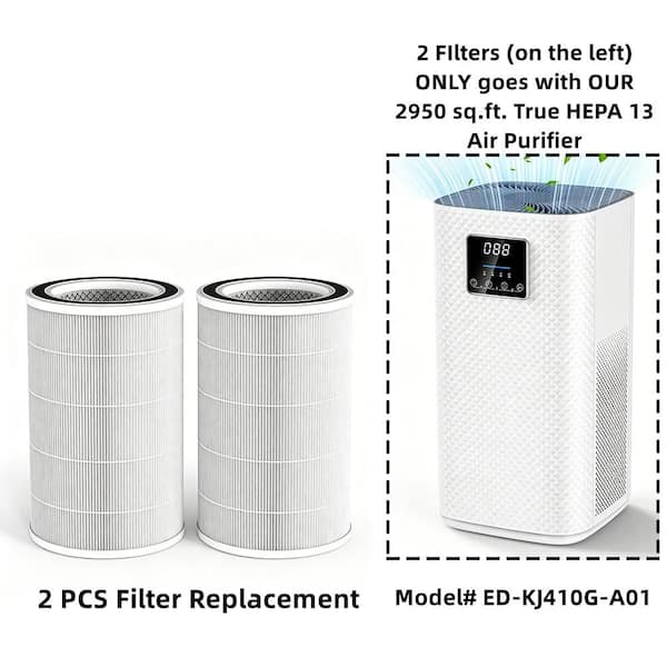 2950 sq.ft. True HEPA Room Air Purifier Replacement Filters in White, 2 Pieces