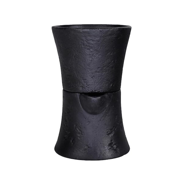 MPG 5 in. Dia x 8 in. H Hour Glass Composite Self Watering Pot in Black