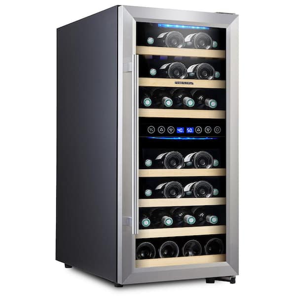 Phiestina 33 Bottle Wine Cooler Double Zone Steel Door Free FrostPHCWR100 The Home Depot