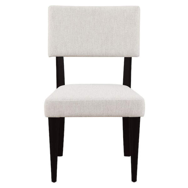 Colvin Eggshell Polyester Side Chair with Black Frame (Set of 2)