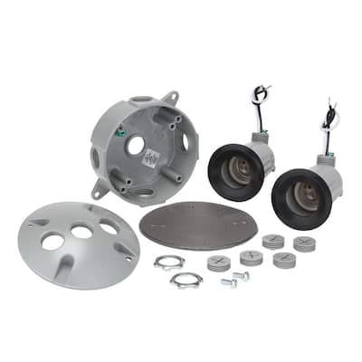 FLOOD KIT 2-LAMP TRADITN SILVER