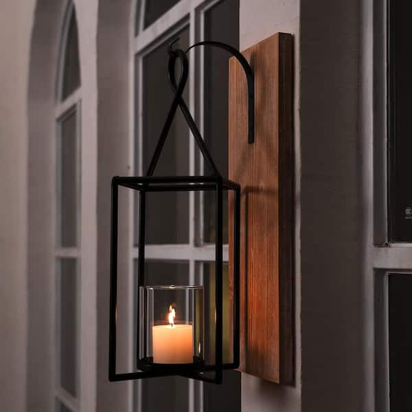 Wall Sconce Candle Holder, Wood Hanging Candleholder, Early Candle  Lighting, Handmade Blacksmith Forged Sconce 