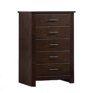 Furniture of America Louis Philippe III 5 Drawer Chest in Cherry CM7866CH-C