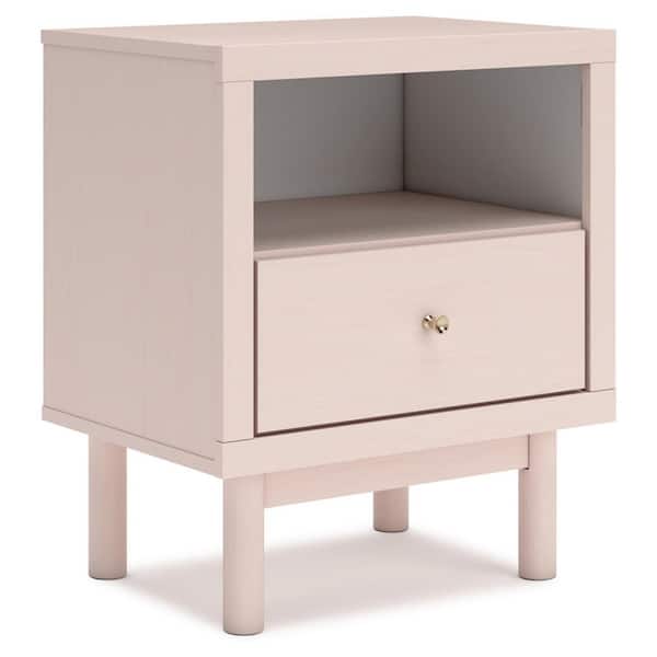 Wistenpine Pink 1 Drawer 21 in. W Nightstand