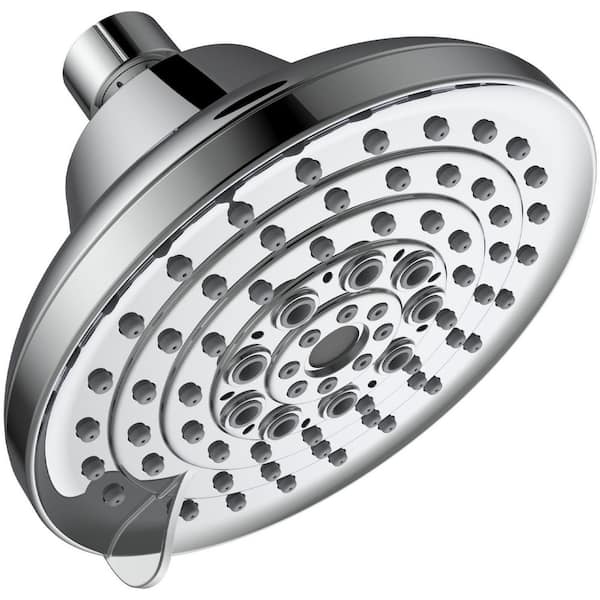 Nestfair 6-Spray Patterns 5 in. Wall Mount Rain Fixed Shower Head in Chrome