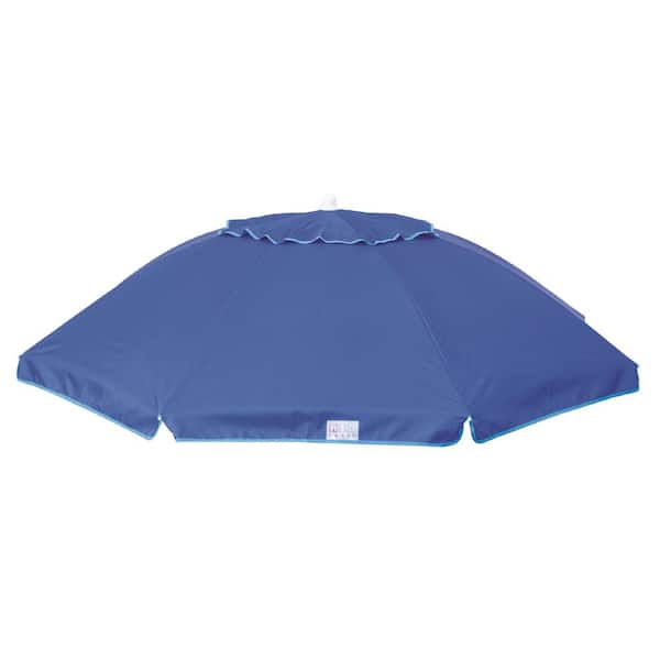 Rio Beach 6 ft. Market Vented Beach Umbrella with Integrated Sand Anchor in Blue