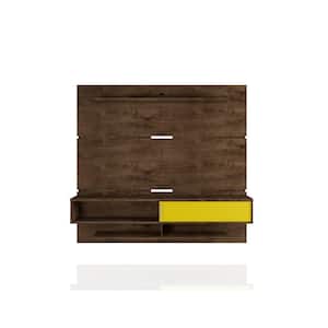 Rochester 71 in. Brown and Yellow Floating Entertainment Center Fits TVs Up to 65 in. with Cable Management